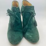 Sézane Sezane deep green suede ankle boots with tassel tie detail. Size 38 Photo 4