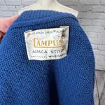 Vintage campus acrylic sweater vest medium Blue Photo 4