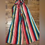 Anthropologie Colorful Striped Wide Leg Pants Red Size 4 Photo 3