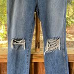 TheOpen Product Women's Super High Rise Ripped Knee Jeans Size 2 (30" Waist) Blue Photo 2