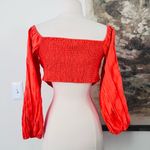 Urban Outfitters  Cropped Drawstring Top in Papaya Size Large NWOT Photo 2