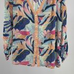 Sundance Multicolor floral tropical lightweight cotton button up top L flowy Pink Size L Photo 8