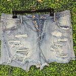Special A Button down, distressed plus size shorts Photo 0