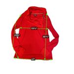 IZOD Red Ribbed Cowl Neck Zip Front Long Sleeve Pullover Top Womens Medium Photo 1