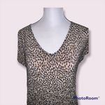 Nine & Co by Nine West Leopard Print V Neck Short Sleeve Midi Dress Size M Brown Size M Photo 1