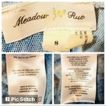 Anthropologie  Meadow Rue Floral Watercolor Linen Top Scarf Hem Blue Orange S Photo 8