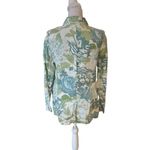 Joie  Floral Linen Blazer Jacket Green and Cream One Button Womens Size Medium Photo 1