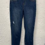 Spanx Womens Blue Jeans Distressed Ankle Skinny Pull On Slimming Shaping Size 4 Photo 0