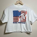 MTV American Flag Graphic Tee Size Large White Photo 0