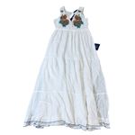 Lulus NWT  Size Medium Tickets To Paradise White Embroidered Maxi Dress Bohemian Photo 3