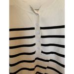 black stripe on off white 1/4 button sweater size xl womens Photo 4