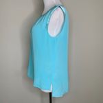 Elie Tahari Tahari Silk Aqua Blue Sleeveless Shell Blouse S M Photo 2