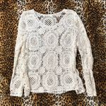 Solitaire Y2K Boho Crochet Long Sleeve Top Photo 0
