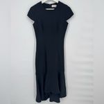 Amanda Uprichard  Black Flutter Sheath Midi Fitted Dress‎ XS Photo 5
