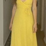 Patagonia  Wear With All Wrap Dress S Yellow Stripe Knee Length Summer Cotton Photo 1