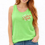 Gildan Women's  Green Southern Belle Baseball Graphic Tank Top S Photo 0