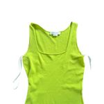 RONNY KOBO Lime Green Tank Midi Dress Square Neck Sleeveless Size Small Photo 1