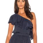 Capulet NEW Revolve Vanessa Navy Ruffle One Shoulder Top, Small, MSRP $158 Photo 3