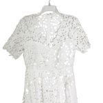 Endless Rose NWT Anthropologie  Lace Short Sleeve Midi Dress White Size S Photo 7