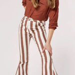 Blank Paige ‎ boutique brown stripe flare jeans boho women’s size 10 western Photo 0
