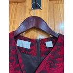 Dana Buchman  Silk Jacquard Blouse Red Black Holiday Evening Top 4 Photo 1
