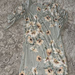 H&M Green Beige Floral Peony Print Dress Size 2 NWOT Photo 0