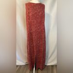 Liz Claiborne  Red Floral Paisley Maxi Dress Sleeveless Linen Blend Size 10 Photo 2