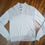 BKE  Men's Ribbed Three Button Mock Neck Sweater Ivory Small Photo 0