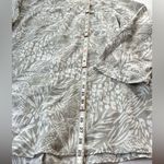 Christian Siriano Linen Tunic button down Blouse Shirt tropical leaf size 1x Gray Photo 5