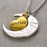 I LOVE YOU Brother Heart Pendant Necklace Multiple Photo 0