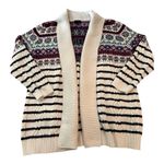 Talbots Cabincore Plus FairIsle Shawl Cardigan Sweater Nordic Stripe Knit Size X Photo 2