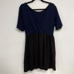 Free People Beach Black & Blue Babydoll Mini Dress Low Back Womens S Empire Photo 3