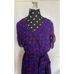 Disney Womens Dress Sz S Blue Red Floral Snow White & The Seven Dwarfs Hi Low Photo 5