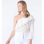Veronica Beard Cruz Eyelet One Shoulder Top Womens Size 6 Photo 2