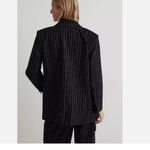 Madewell NWT $188 Oversized Blazer in Pinstripe Black Size 10 NN825 WOOL Blend Photo 3