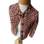 Evan Picone  multicolor sweater button cardigan size PM petite medium Photo 2