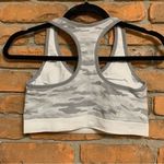 Reebok Womens Large Sports Bra Gray Camo Print Racerback Athletic Workout Top Photo 1