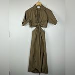 ALC Frank A.L.C. Georgia Cut Out Plunge Neck Button Down Midi Shirt Dress Sz 6 Photo 2