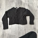 Arizona  Women's Pullover Sweater Black knitted crochet cropped warm casual basic Photo 1