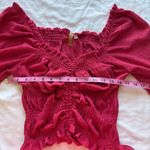 Pilcro Anthropologie  Ruffle Puff-Sleeved Cinched Waist  Smocked Blouse Top Boho Photo 7