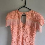 [Pegah Fashions] Vintage Coral Fringe Flapper Girl Midi Dress Photo 6