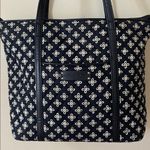 Vera Bradley  Large Quilted Black Tote Bag with Leather Handle Photo 1