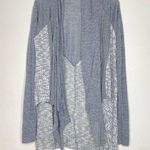 Anthropologie TINY gray white open waterfall hi low raw hem cardigan Photo 0