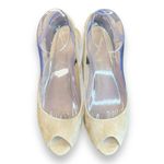 Veronica Beard $395 Women's Beige Dali Peep Toe Platform Wedge Sandal Shoes 7 Photo 3