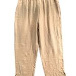 J Jill Pants Womens M Golden Brown Linen Pull On Stretch Lagenlook Soft Girl Size M Photo 3