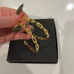 14K Gold Plated Chain Link Hoop Earrings Photo 2