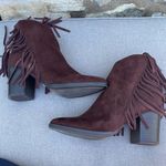 Madden Girl  "Shaare" brown leather fringe ankle boots size 7.5B Photo 4
