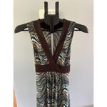 Iz Byer ‎ Women's Brown Retro multi color sleeveless above knee dress size medium Photo 1