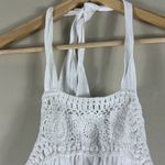 Lucky Brand NWT White 100% Cotton Crochet Hem Halter Top Photo 4