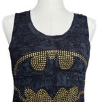 DC Comics NEW Batman Juniors Tank Top Size Small Black Studded Gold Bling Sz S Photo 2